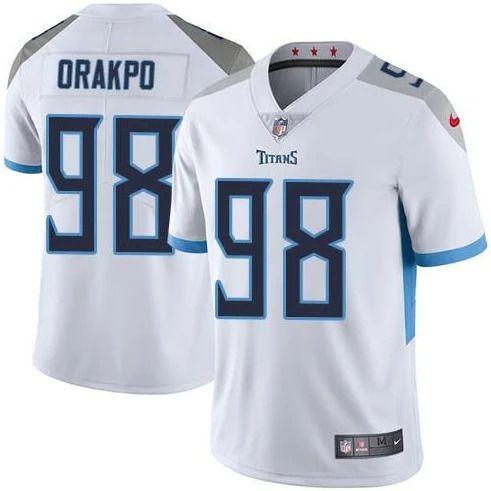 Cheap Men Tennessee Titans 98 Brian Orakpo Nike White Vapor Limited NFL Jersey